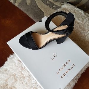 Lauren Conrad Black Heels with Raw Edges